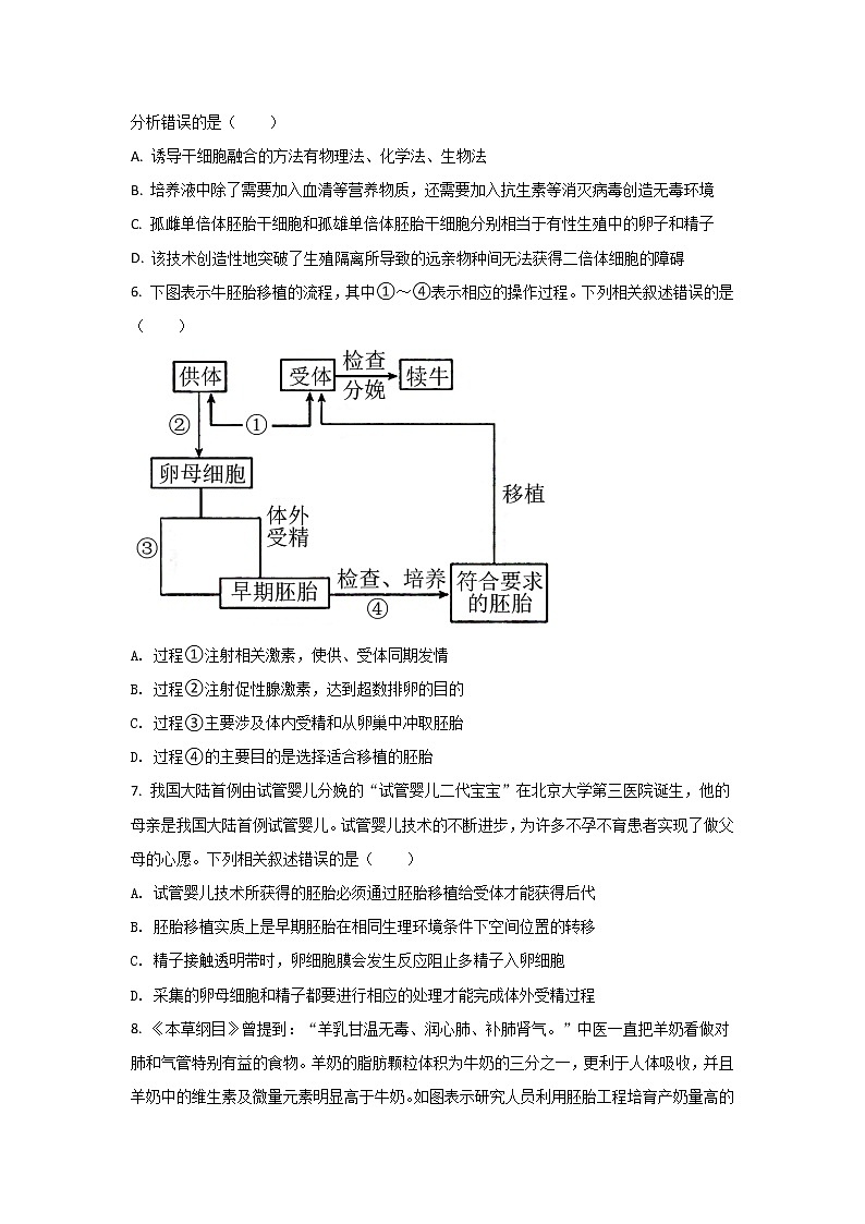 2021-2022学年福建省莆田第一中学高二下学期期末考试生物试题含答案03