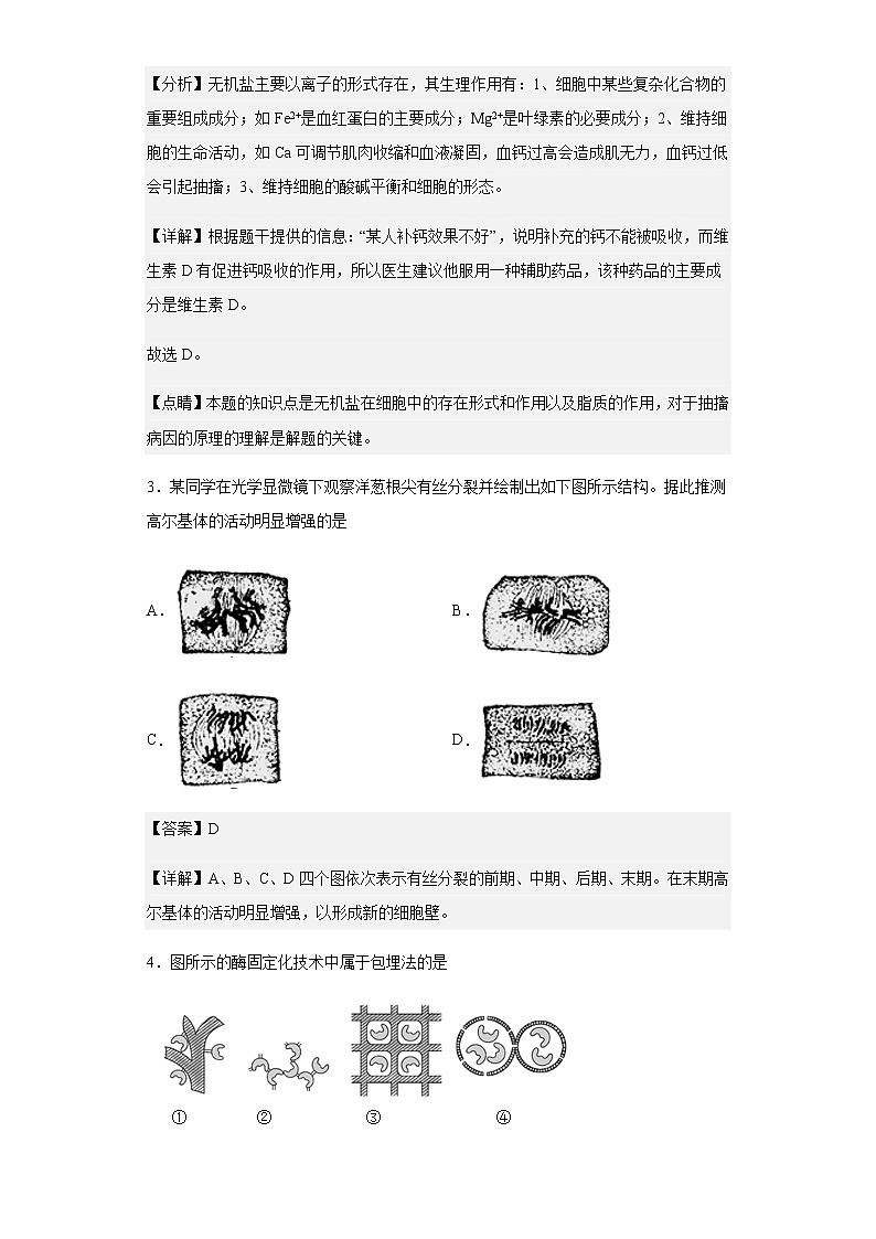 上海市松江区松江二中2019-2020学年高二上学期期末生物试题含解析02