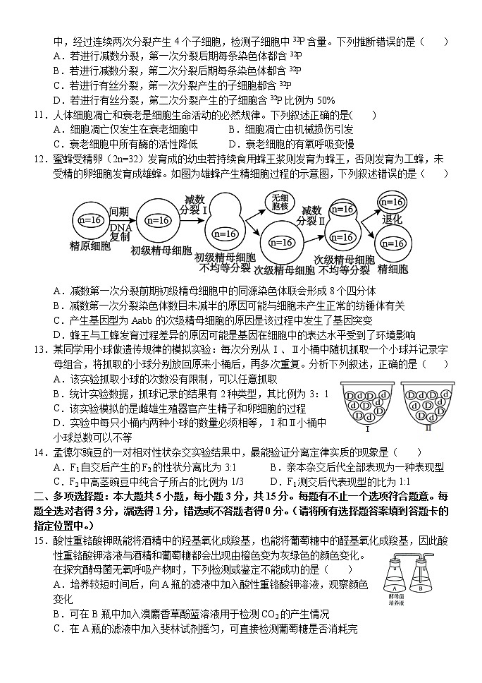 9月周测生物试题第3页