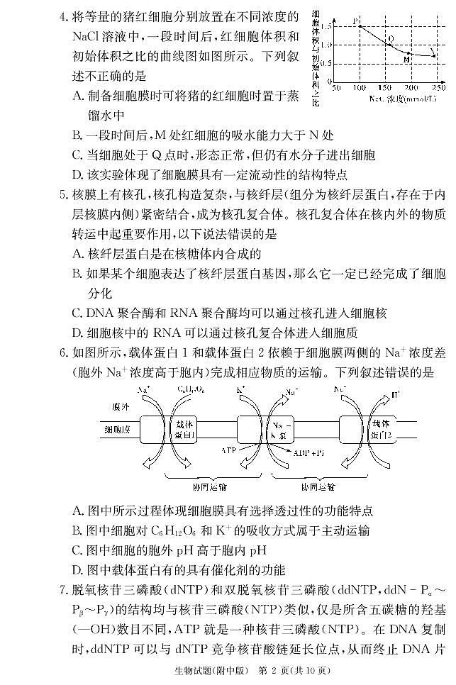 生物学用（附中高三月考1）第2页