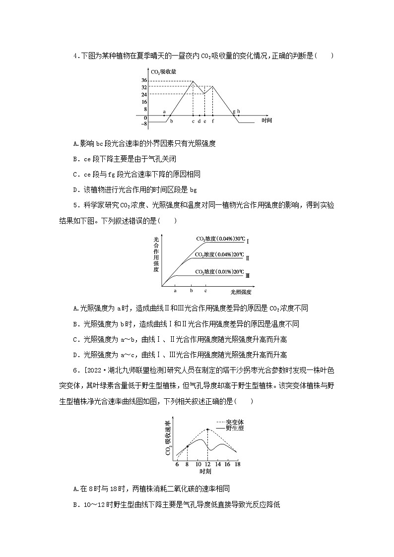2023版高考生物第一部分专题练专练27光合作用的图像分析第2页