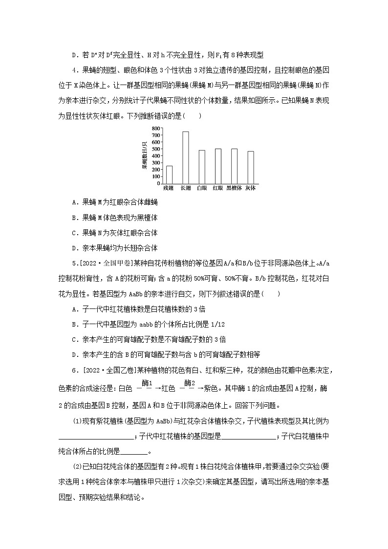 2023版高考生物第一部分专题练专练35基因的自由组合定律的分析及相关计算第2页
