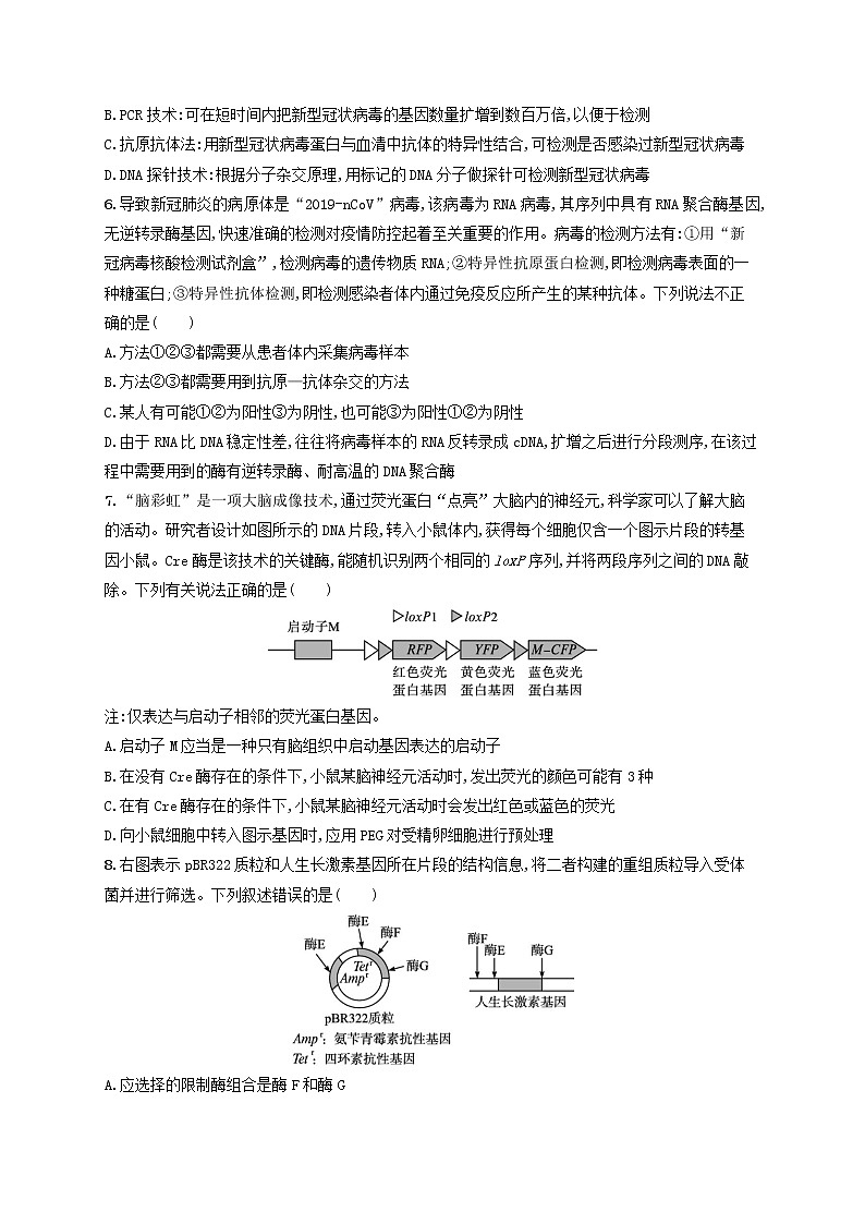 2022_2023学年新教材高中生物新人教版选择性必修3第3章基因工程第4章生物技术的安全性与伦理问题测评试题02