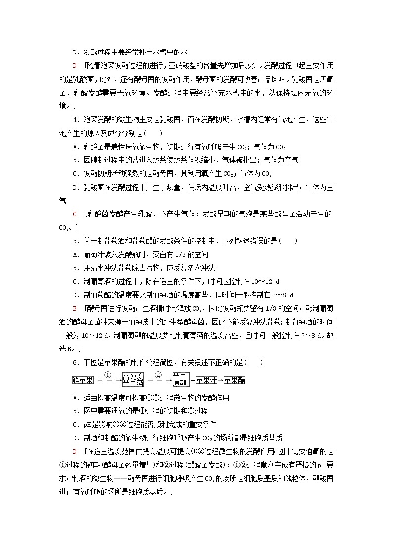 新教材高中生物苏教版选择性必修3第一章发酵工程阶段综合测评02