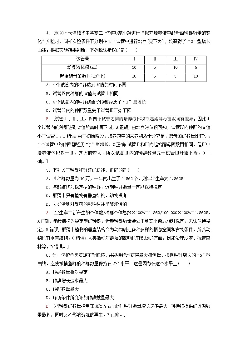 新教材高中生物苏教版选择性必修2第1章种群第2章群落阶段综合测评第2页