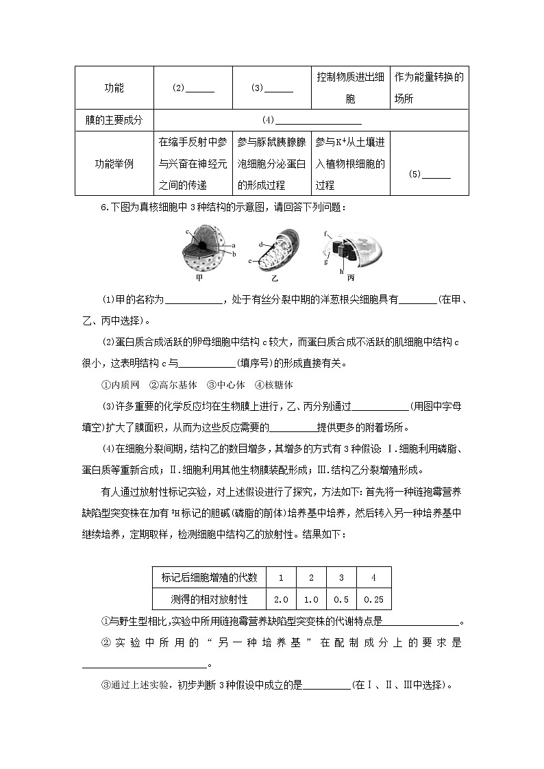 2023版高考生物第一部分专题练专练9细胞器和细胞的生物膜系统第2页