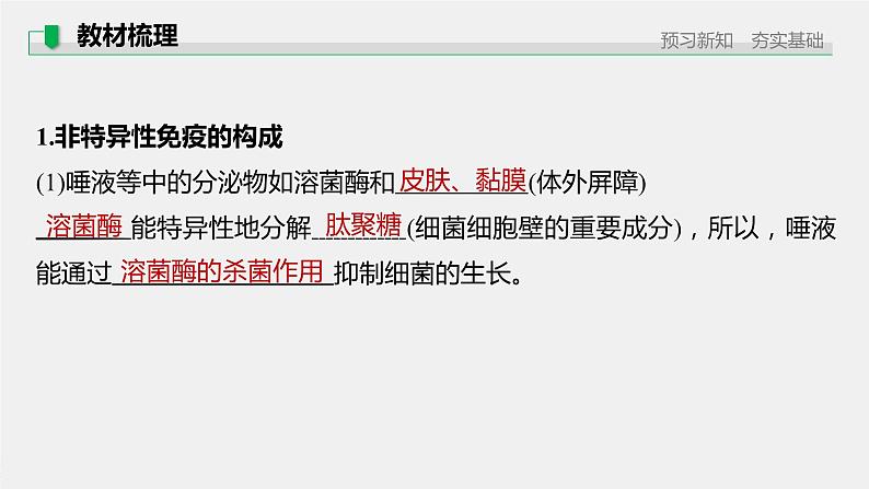 选择性必修1 非特异性免疫（18张） 课件-高中生物新北师大版选择性必修105