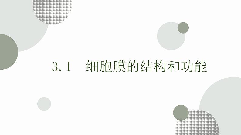 3.1 细胞膜的结构和功能 课件 高中生物新人教版必修1第1页