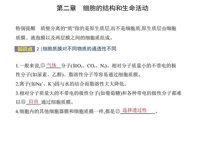 第二章 第三节 物质进出细胞的运输方式 课件（37张）-高中生物新苏教版（2019）必修106