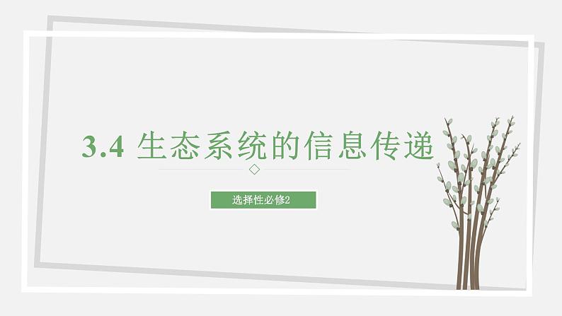 3.4 生态系统的信息传递 课件 高中生物新苏教版选择性必修2第1页