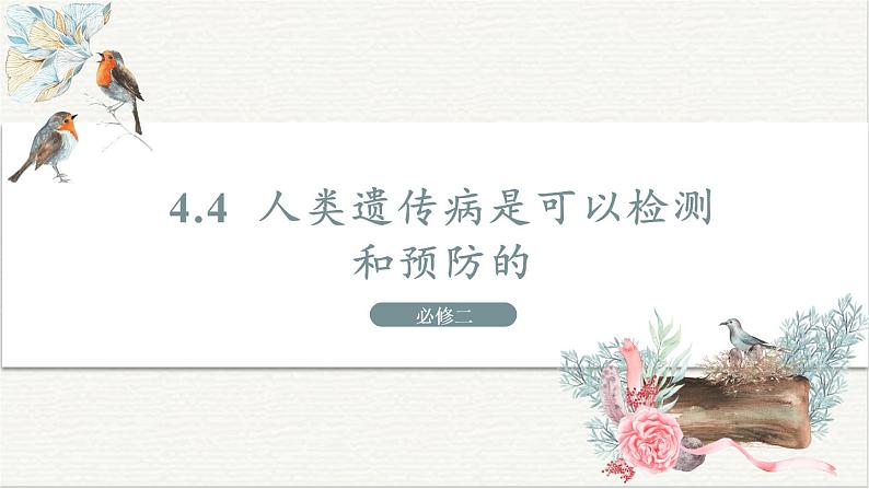 4.4  人类遗传病是可以检测和预防的 课件 高中生物新浙科版必修201