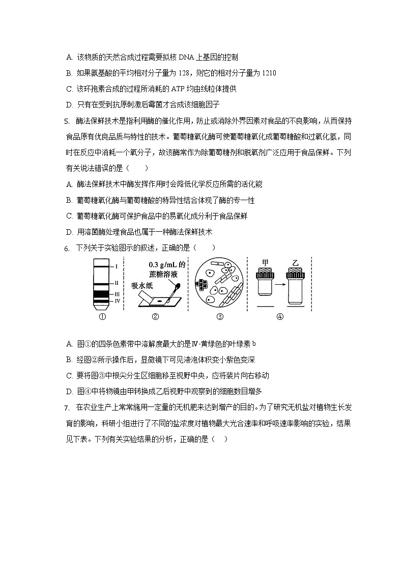 安徽省定远县民族中学2022-2023学年高三上学期开学检测生物试题（含答案）02