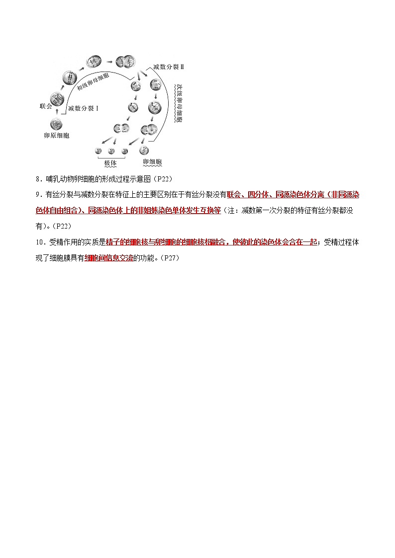 第2章 基因和染色体的关系- 备战2023年高考生物一轮复习知识清单（新教材）（答案版）第2页