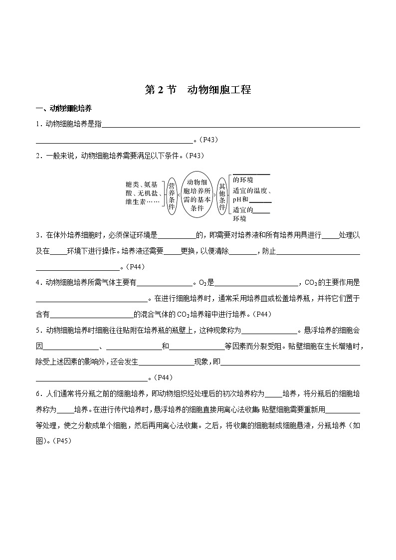 第2章 细胞工程- 备战2023年高考生物一轮复习知识清单（新教材）（填空版）第3页
