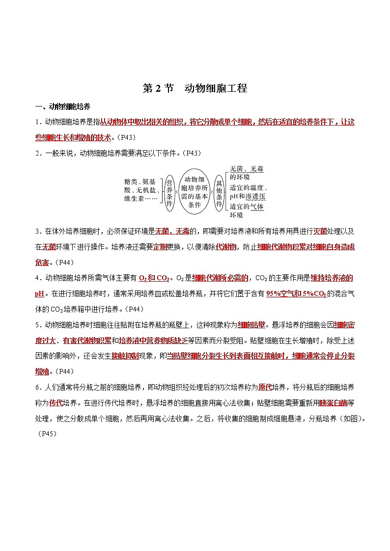 第2章 细胞工程- 备战2023年高考生物一轮复习知识清单（新教材）（答案版）第3页