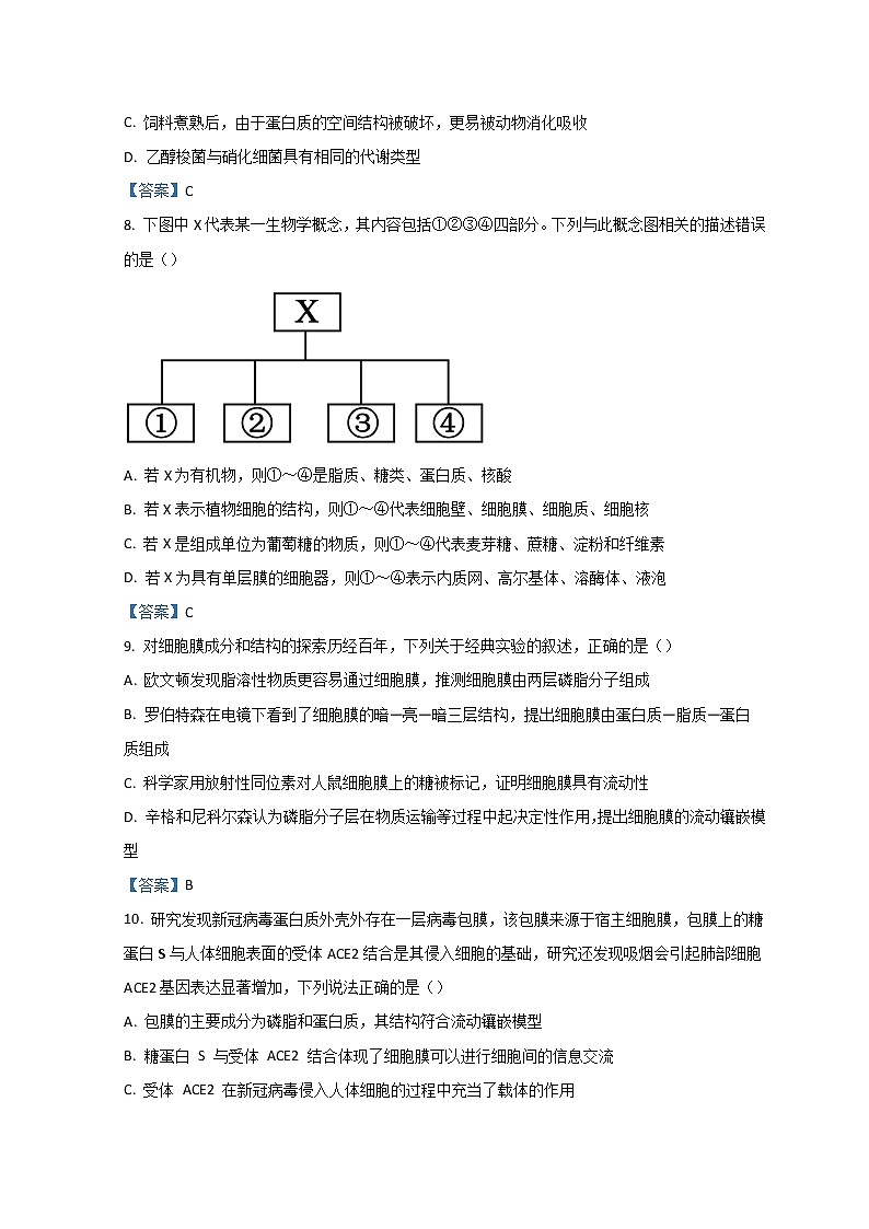 2023省哈尔滨师大附中高三上学期9月月考生物试题含答案第3页