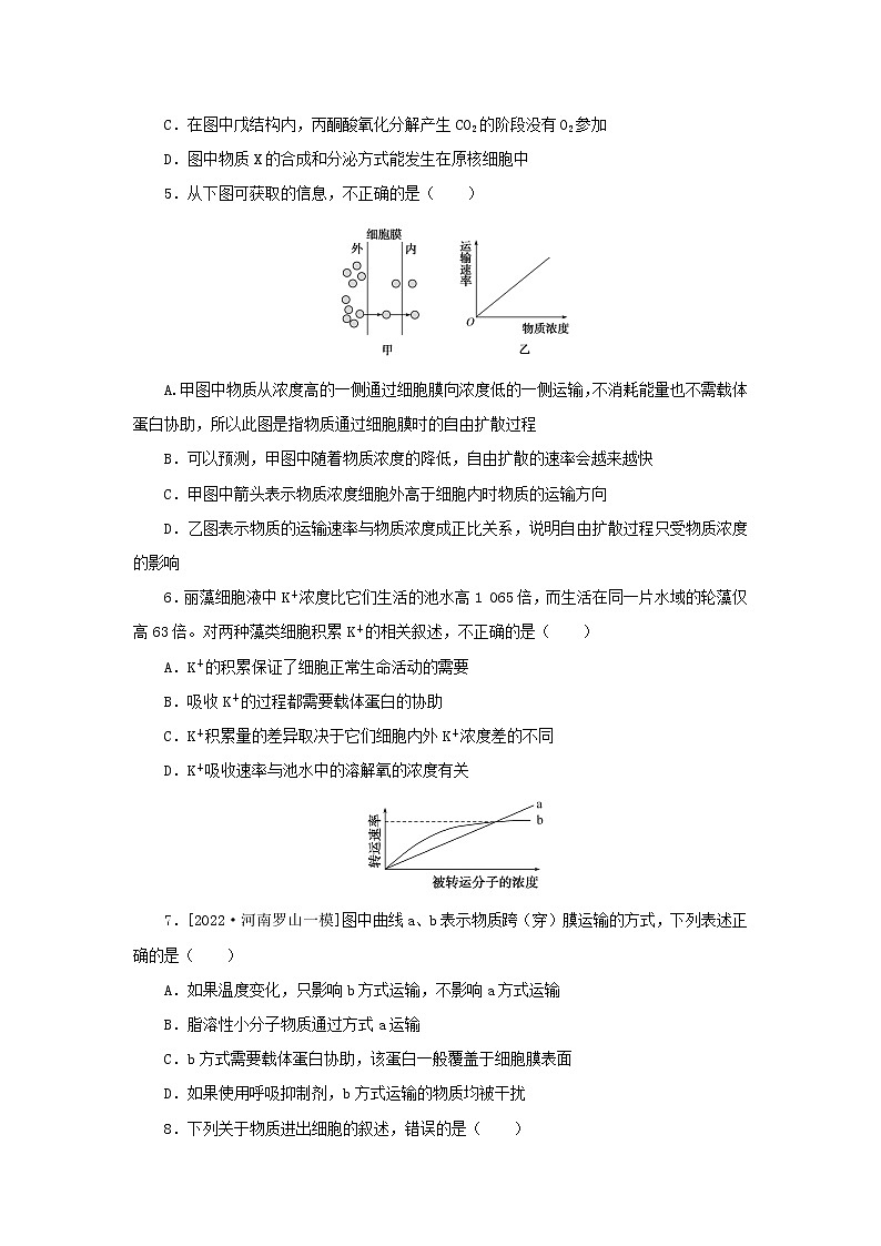 2023版高考生物第二部分综合练专练89细胞的物质输入和输出第2页
