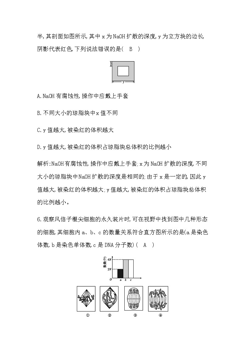 浙科版高中生物必修1分子与细胞第四章细胞的生命历程章末检测含答案03