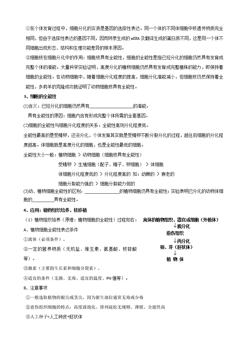专题9 细胞的分化、衰老、凋亡学生版第2页