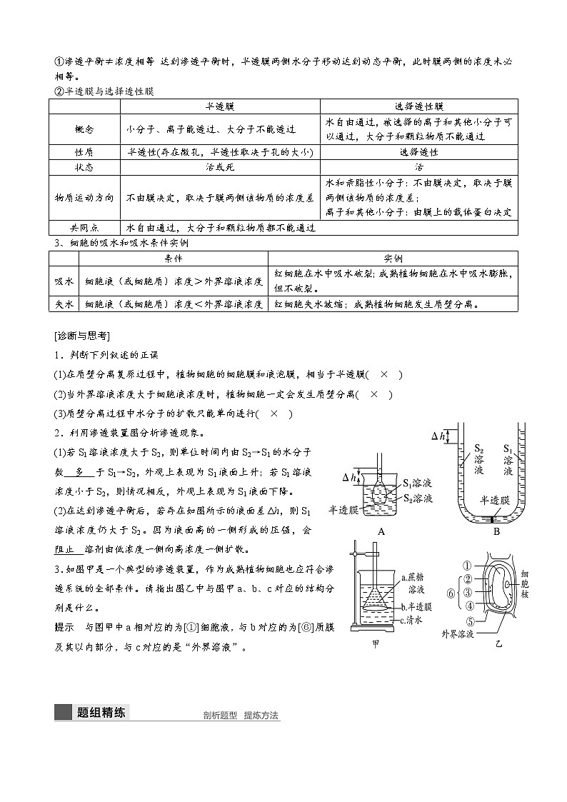 专题4 物质出入细胞的方式(教师版)修改版第2页