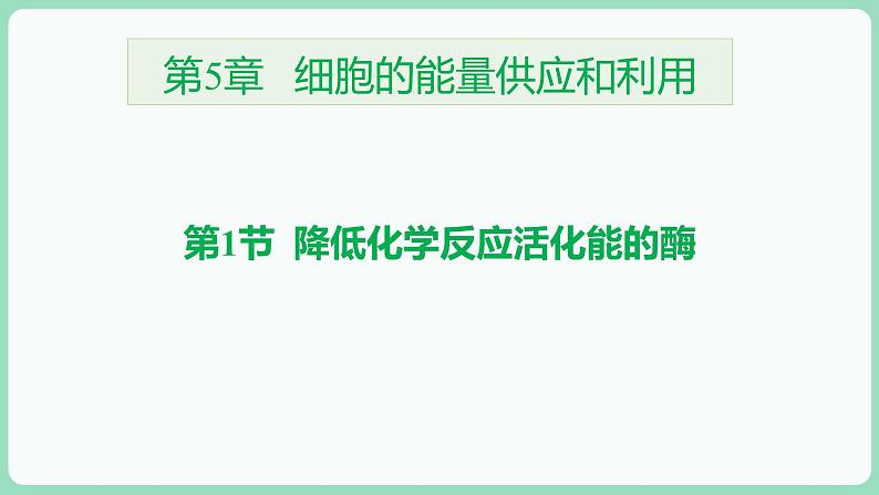 5.1 降低化学反应活化能的酶（课件+练习）-2022-2023学年高一上学期生物人教版（2019）必修101