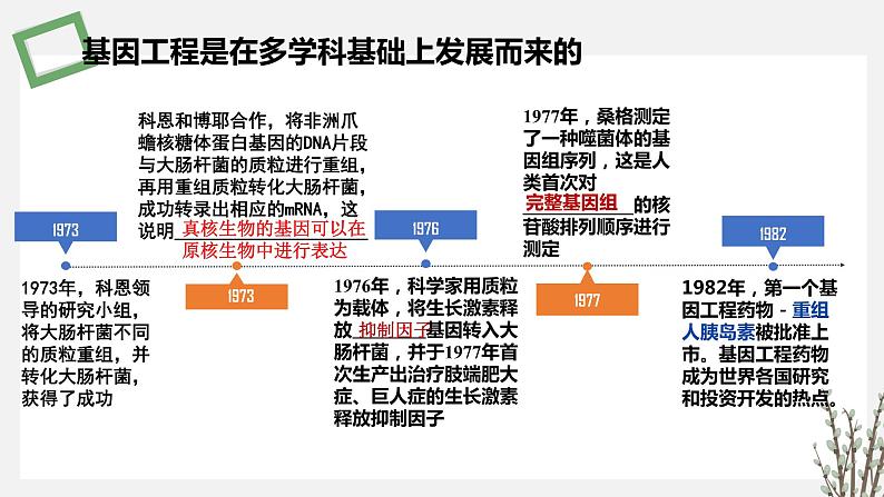 3.1.1 基因工程的发展历程和基因工程的基本工具 课件 高中生物新苏教版选择性必修306