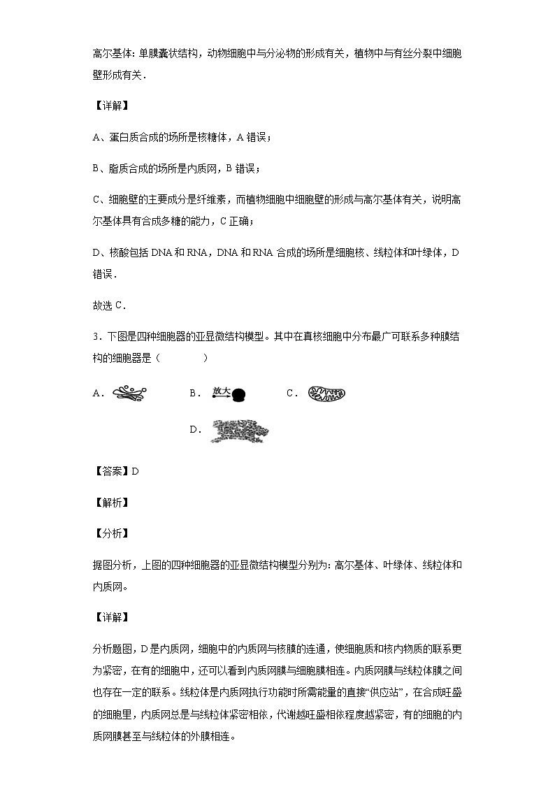2021-2022学年浙江省台州市书生中学高一下学期周练生物试题含答案02