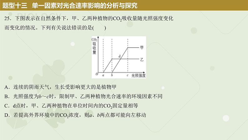 2023届高三生物一轮专题复习课件：光合作用的影响因素及应用08