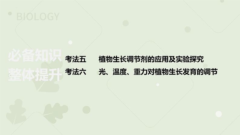 2023届高三生物一轮复习课件：植物生长调节剂的应用及环境因素对植物生命活动的调节02