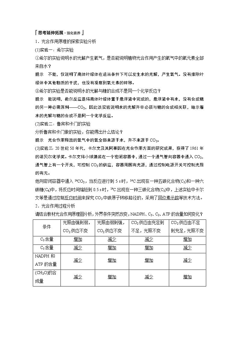 第5章第4节第2课时光合作用的原理 学案03