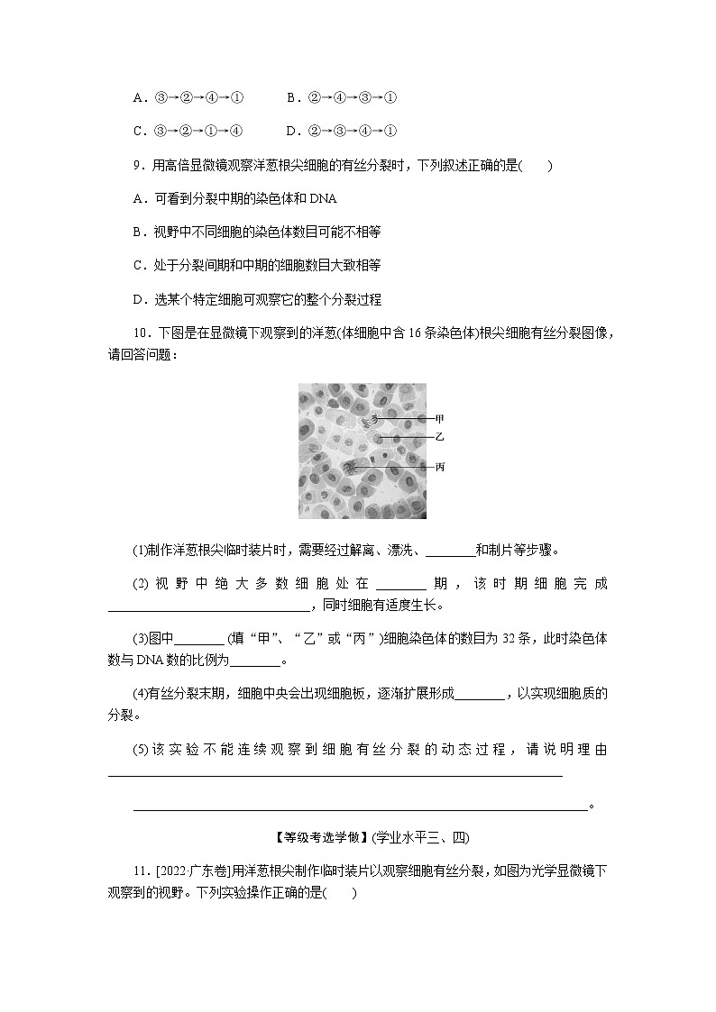 人教版高中生物学必修一全册课时作业含答案03
