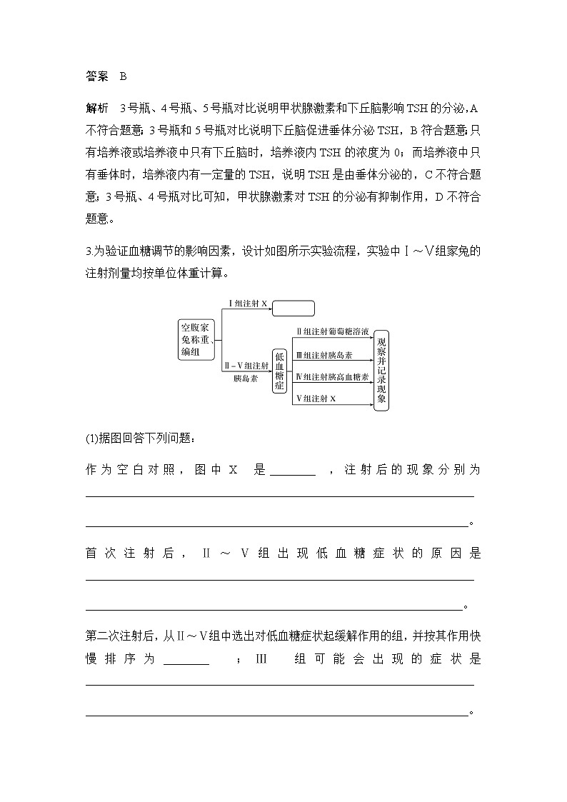 人教版高中生物选择性必修1重难点突破练2动物激素相关实验分析与设计作业含答案02