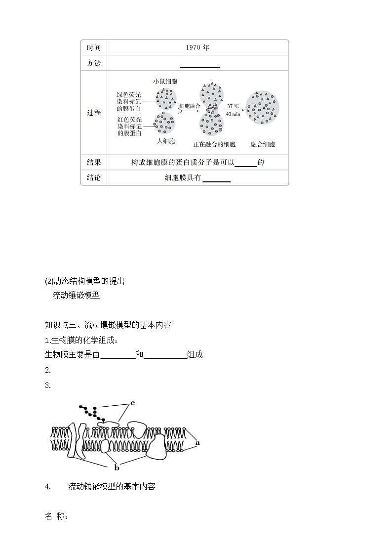 高中生物必修一 3.1细胞膜的结构和功能 学学案03