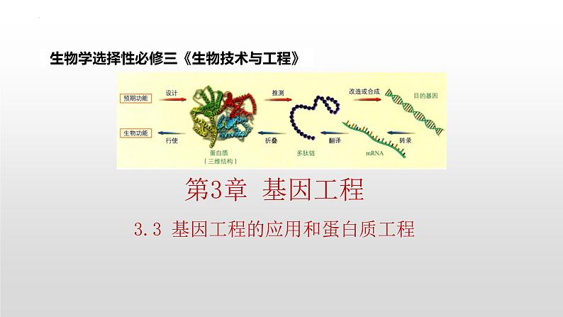 3.3和3.4  基因工程的应用和蛋白质工程第1页