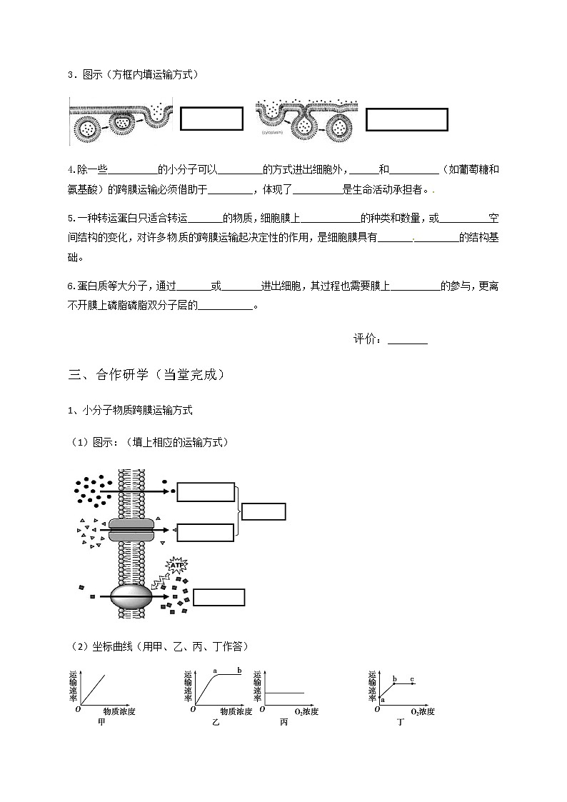 高中生物必修一 学案第四章第2节主动运输第2页