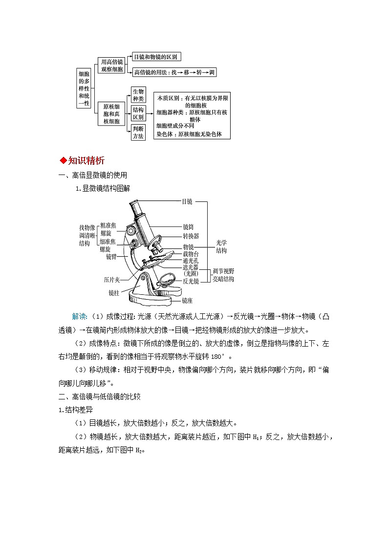 高中生物必修一 第02讲 细胞的多样性和统一性-2021-2022学年高一生物上学期同步精品讲义第3页