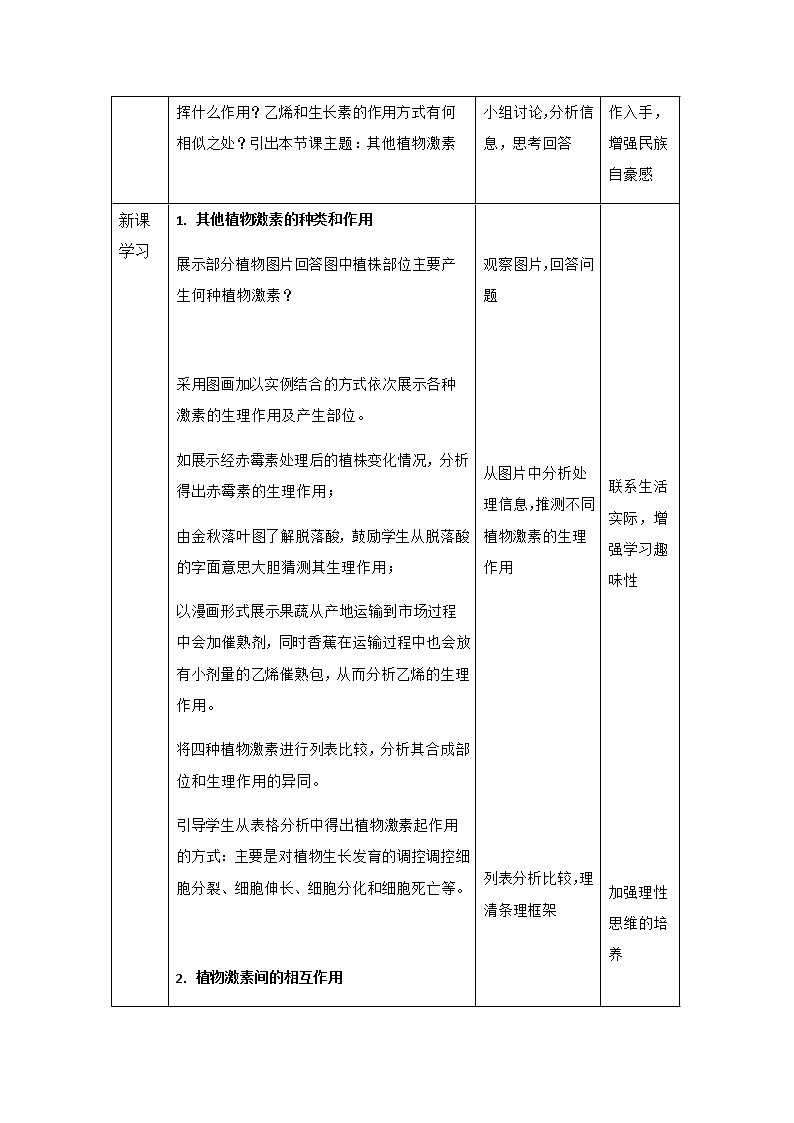 高中生物选择性必修一   5.2 其它植物激素 教案02