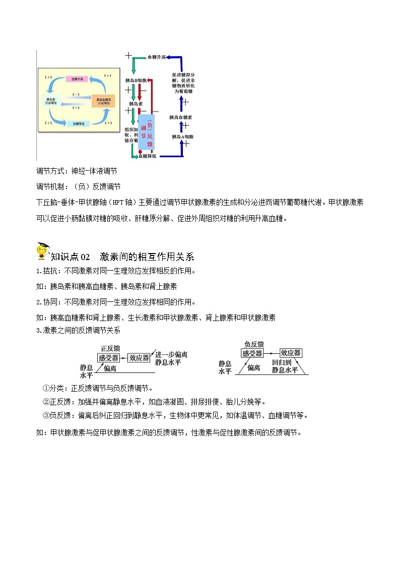 高中生物选择性必修一   3.2 激素调节的过程（含答案）(同步精品讲义02