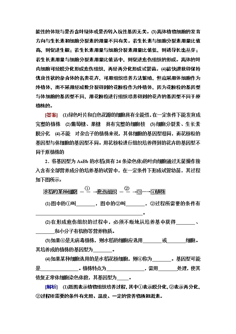 高中生物选择性必修三  第2章 素能提升课 细胞工程与其他相关知识的综合 讲义第3页