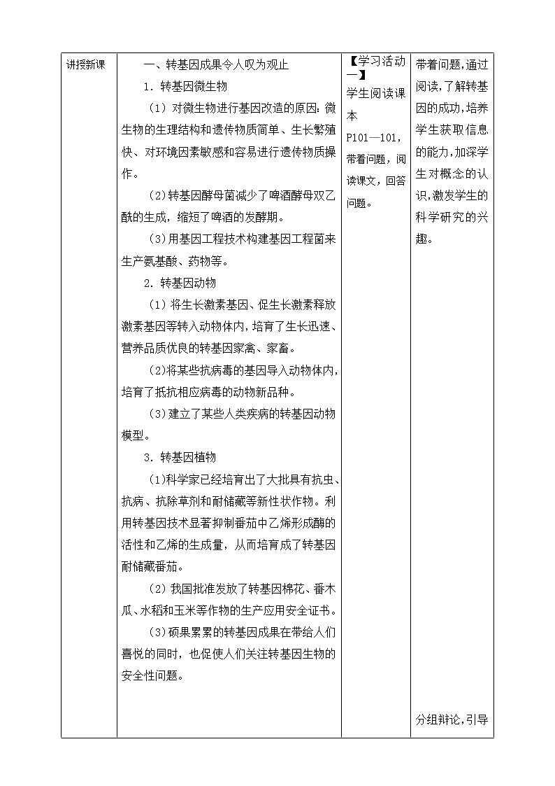 高中生物选择性必修三  第1节  转基因产品的安全性第2页