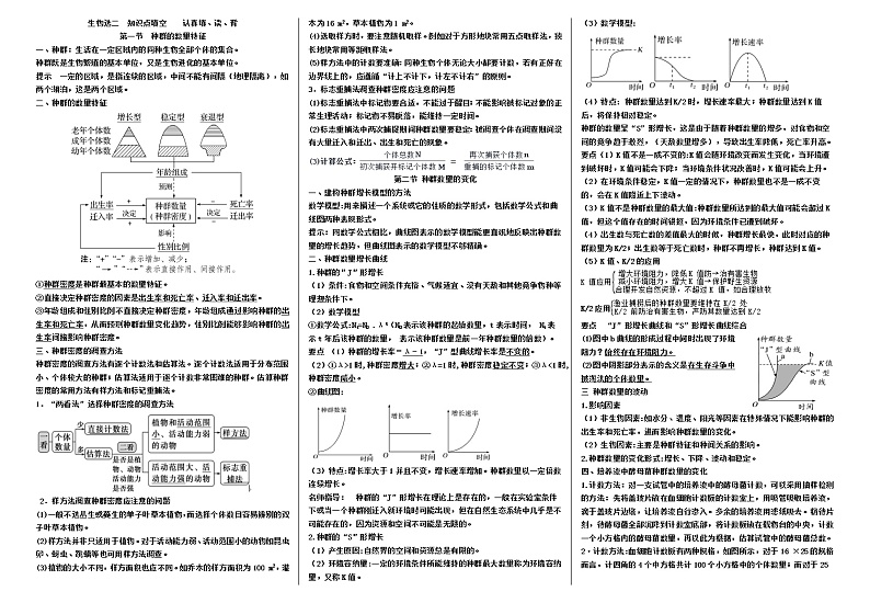 高中生物选择性必修二 知识点 总结第1页