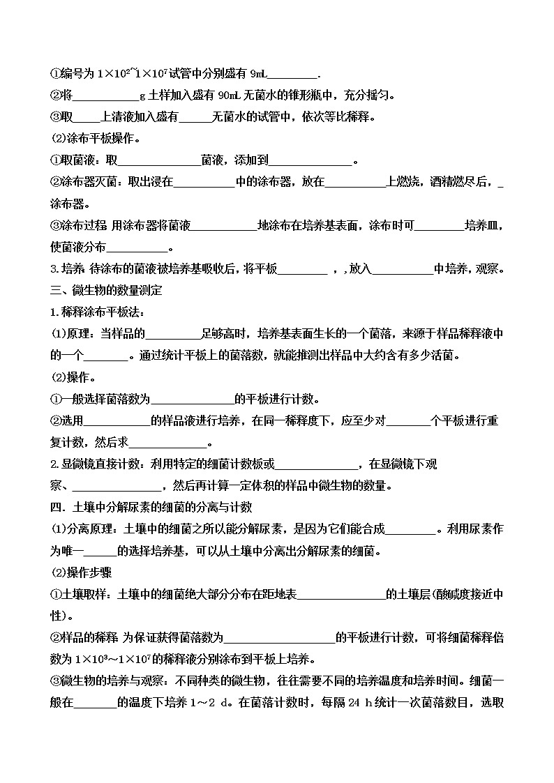 高中生物选择性必修三  1.2 微生物的培养技术及应用（导学案第2课时）02