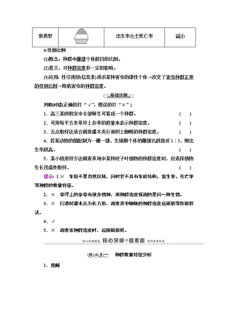 高中生物选择性必修二 第1章 第1节　种群的数量特征 讲义第3页