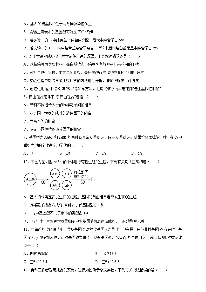 高中生物第二册 1.2.2孟德尔的豌豆杂交实验二2课后作业第2页
