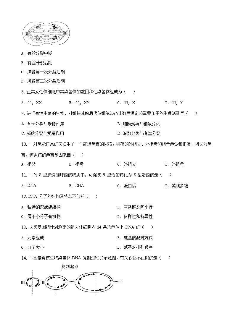 高中生物第二册 精品解析.北京市西城区2019-2020学年高一下学期期末生物试题（无答案）第2页