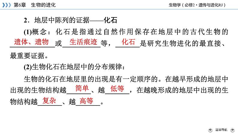 高中生物第二册 第6章 第1、2节 生物有共同祖先的证据　自然选择与适应的形成第8页