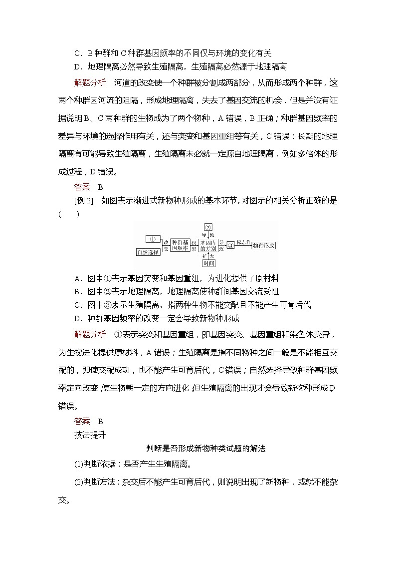 高中生物第二册 第6章  第3节  第2课时隔离在物种形成中的作用  第4节第3页