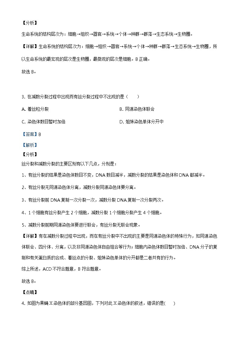 高中生物第二册 精品解析.辽宁省葫芦岛市2019-2020学年高一下学期期末生物试题（含答案）02