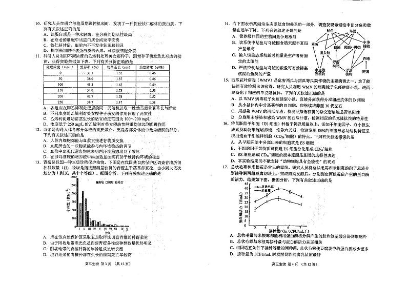 2018届江苏省苏锡常镇四市高三教学情况调研（一）（3月） 生物 PDF版无答案 试卷02