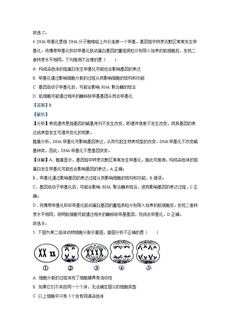 广东省六校2023届高三第一次联考生物试题（Word版附解析）03